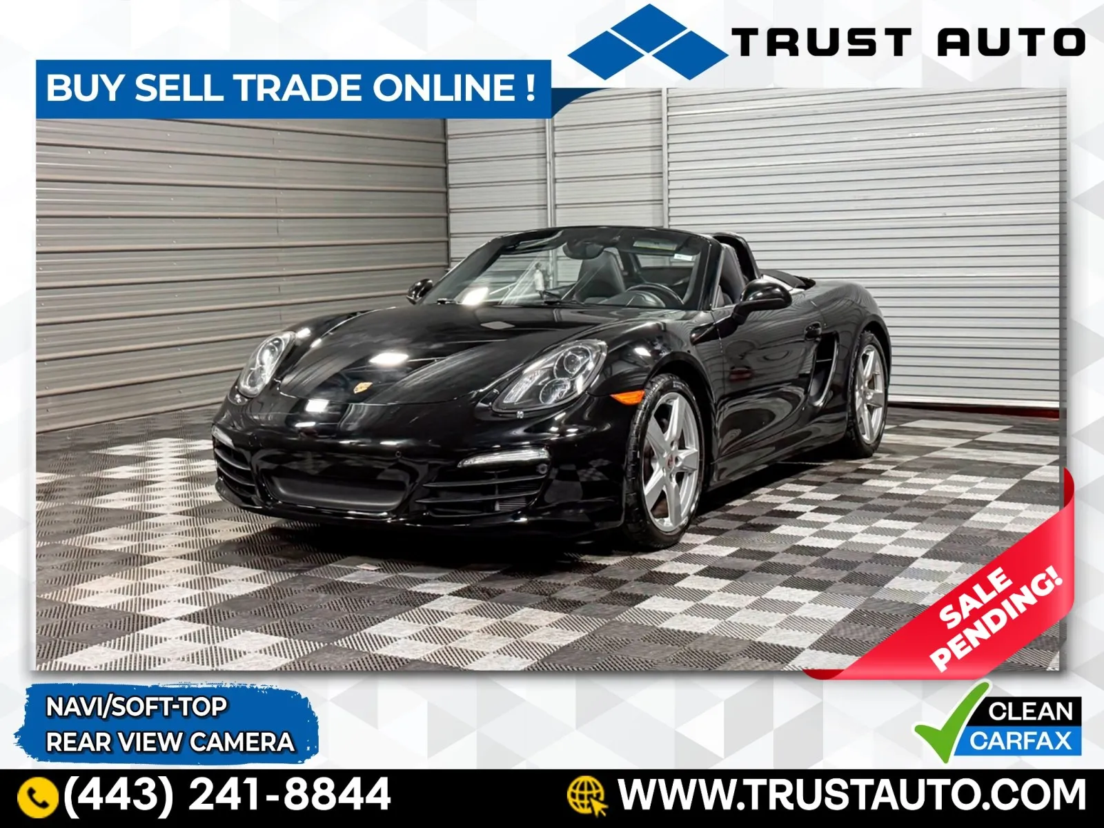 Black 2015 Porsche Boxster Soft-Top Convertible for sale in Sykesville, MD
