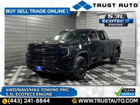 Black 2022 GMC Sierra 1500 Elevation 4WD Crew Cab 5.3L V8 Long Bed Pickup Truck for sale in Sykesville, MD