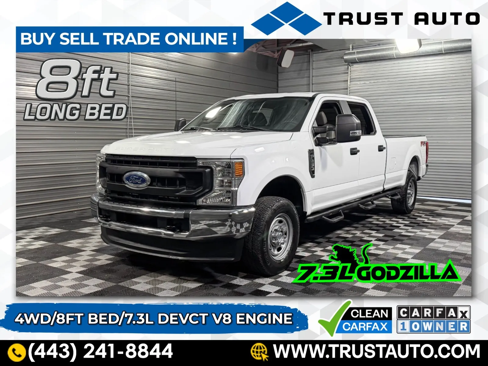 White 2022 Ford Super Duty F-250 SRW XL 4WD Crew Cab 8FT Long Bed Pickup Truck for sale in Sykesville, MD