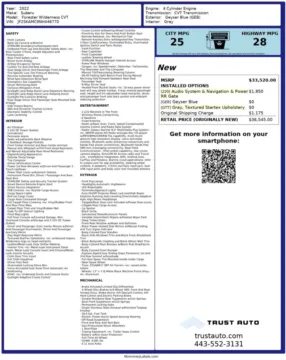 Another view of 2022 Subaru Forester Wilderness AWD SUV for sale in Sykesville, MD at Trust Auto