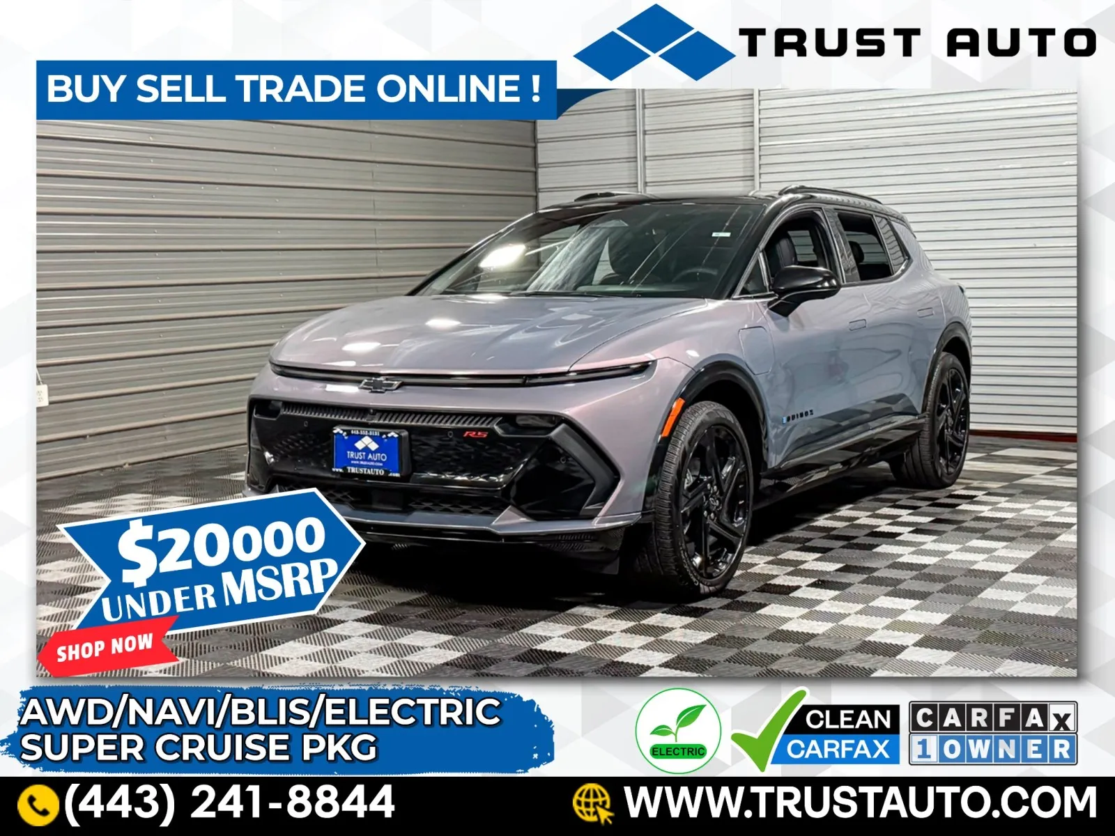 2024 Chevrolet Equinox EV RS AWD Electric SUV w/Super Cruise Pkg for sale in Sykesville, MD