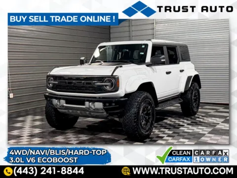 White 2024 Ford Bronco Raptor 4WD Ecoboost Hard-Top SUV for sale in Sykesville, MD