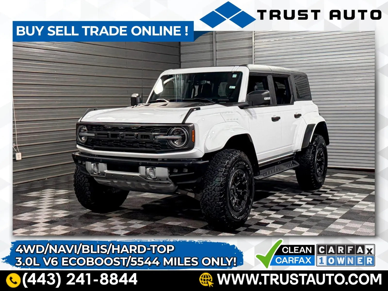 2024 Ford Bronco Raptor 4WD Ecoboost Hard-Top SUV for sale in Sykesville, MD