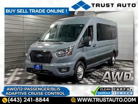 Gray 2021 Ford Transit T-350 12-Passenger XLT 148''WB AWD Medium Roof Minivan/Van for sale in Sykesville, MD