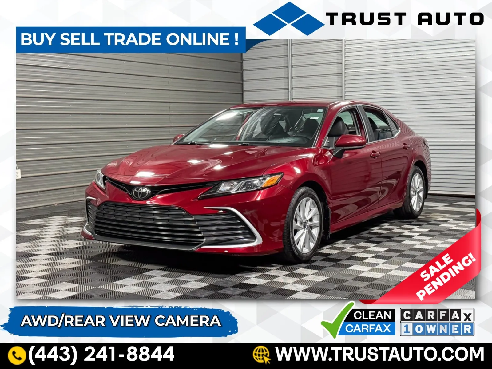 Red 2022 Toyota Camry LE AWD Sedan for sale in Sykesville, MD