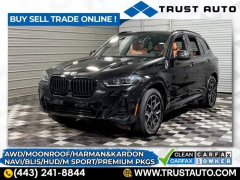 Black 2024 BMW X3 xDrive30i AWD SUV w/Premium/M Sport Pkgs for sale in Sykesville, MD