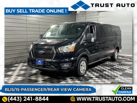 Black 2021 Ford Transit T-350 15-Passenger XLT Low Roof Minivan/Van for sale in Sykesville, MD