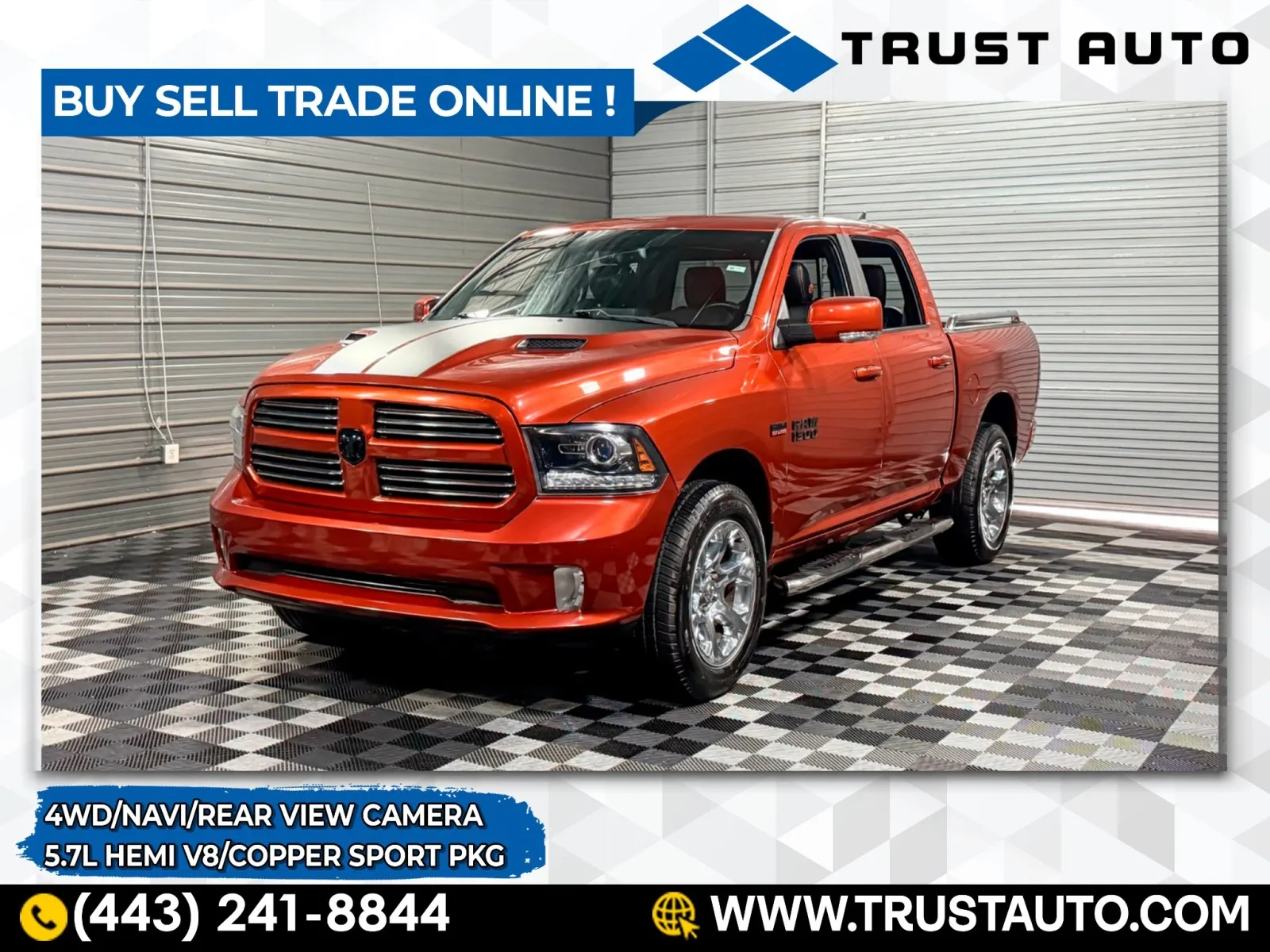Unknown 2017 Ram 1500 Sport 4WD Crew Cab Hemi Pickup Truck w/Copper Sport Pkg for sale in Sykesville, MD