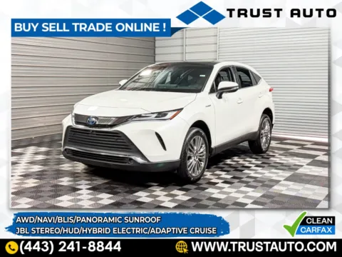 White 2021 Toyota Venza Limited AWD Hybrid-Electric SUV for sale in Sykesville, MD