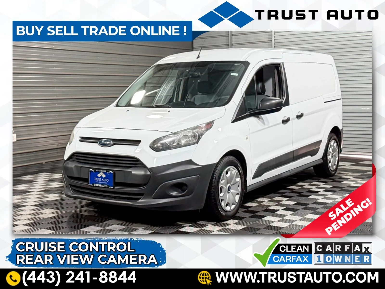 2017 Ford Transit Connect Cargo XL 121''LWB Minivan/Van w/Rear Symmetrical Doors for sale in Sykesville, MD