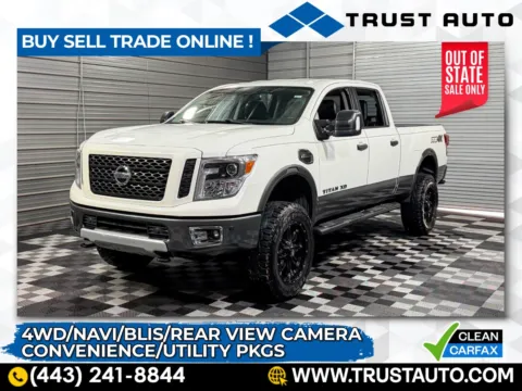 White 2018 Nissan Titan XD PRO-4X 4WD Crew Cab Pickup Truck w/Convenience/Utility Pkgs for sale in Sykesville, MD