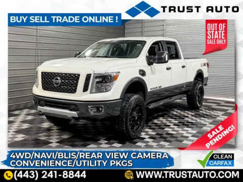 White 2018 Nissan Titan XD PRO-4X 4WD Crew Cab Pickup Truck w/Convenience/Utility Pkgs for sale in Sykesville, MD