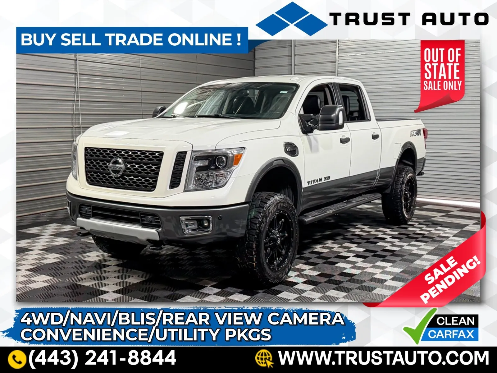2018 Nissan Titan XD PRO-4X 4WD Crew Cab Pickup Truck w/Convenience/Utility Pkgs for sale in Sykesville, MD
