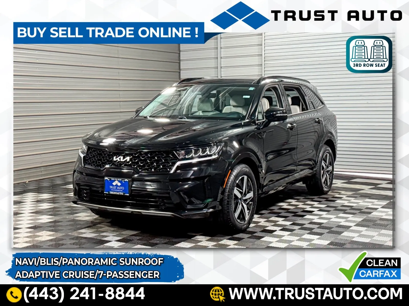 Black 2023 Kia Sorento S 7-Passenger SUV for sale in Sykesville, MD