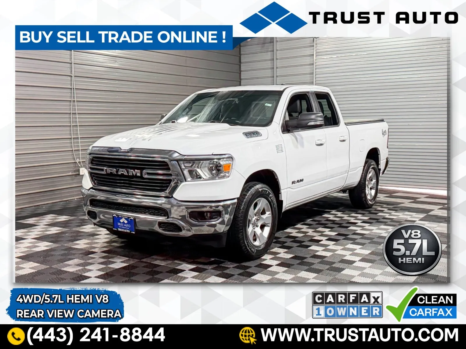 2021 Ram 1500 Big Horn 4WD Quad Cab 5.7L V8 Hemi Pickup Truck for sale in Sykesville, MD