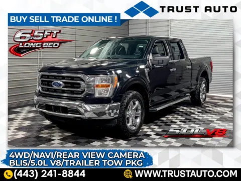 Black 2022 Ford F-150 XLT 4WD SuperCrew 6.5FT Bed 5.0L V8 Pickup Truck w/Trailer Tow Pkg for sale in Sykesville, MD