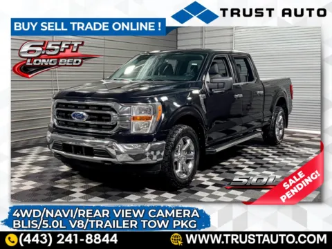 Black 2022 Ford F-150 XLT 4WD SuperCrew 6.5FT Bed 5.0L V8 Pickup Truck w/Trailer Tow for sale in Sykesville, MD