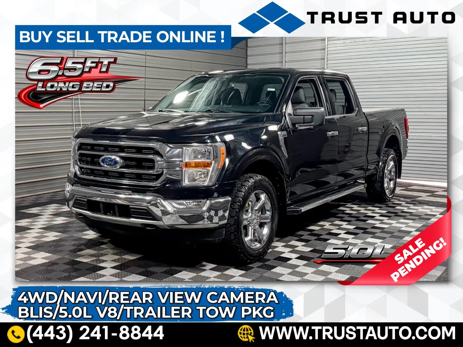 2022 Ford F-150 XLT 4WD SuperCrew 6.5FT Bed 5.0L V8 Pickup Truck w/Trailer Tow for sale in Sykesville, MD
