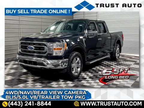 Black 2022 Ford F-150 XLT 4WD SuperCrew 6.5FT Bed 5.0L V8 Pickup Truck w/Trailer Tow Pkg for sale in Sykesville, MD