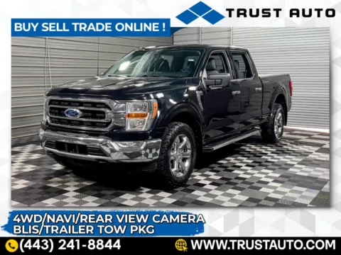 Black 2022 Ford F-150 XLT 4WD SuperCrew Pickup Truck w/Trailer Tow Pkg for sale in Sykesville, MD