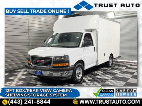 White 2021 GMC Savana 3500 Cutaway 139''WB 12FT Box Commercial/Utility/Service/Van for sale in Sykesville, MD