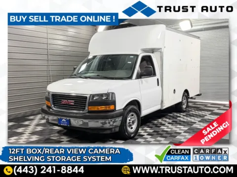 White 2021 GMC Savana 3500 Cutaway 139''WB 12FT Box Commercial/Utility/Service/Van for sale in Sykesville, MD