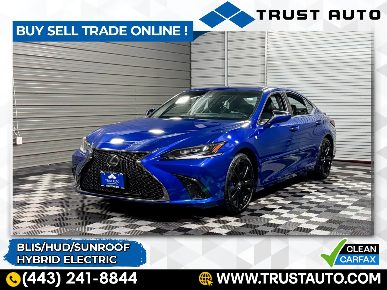 Blue 2023 Lexus ES 300h F SPORT Handling Hybrid-Electric Sedan for sale in Sykesville, MD