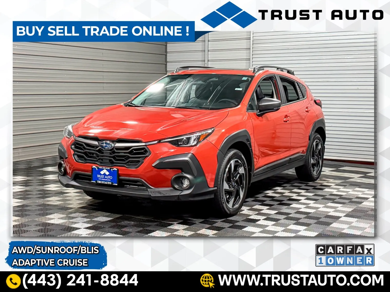 Orange 2024 Subaru Crosstrek Limited AWD SUV for sale in Sykesville, MD