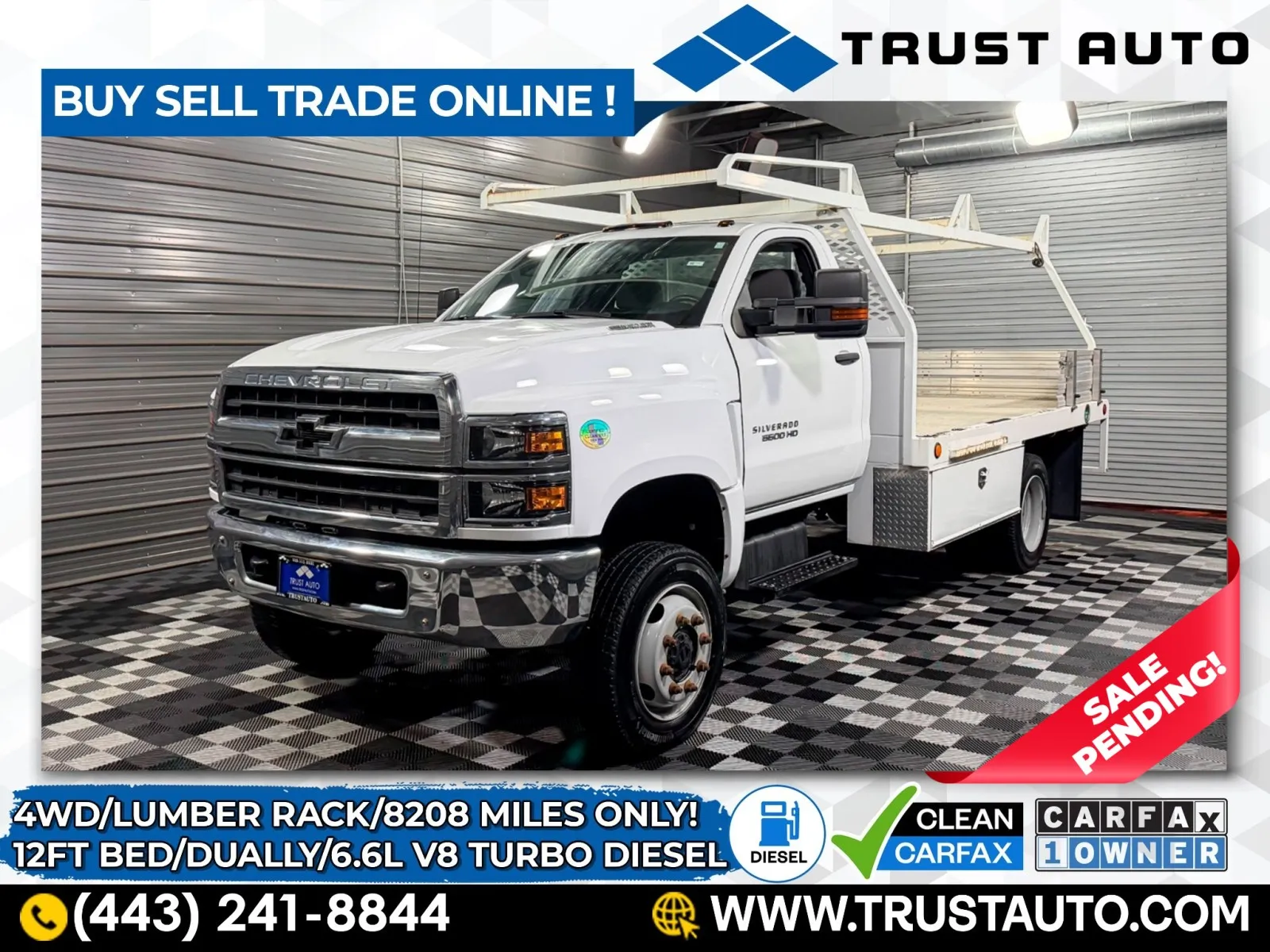 2021 Chevrolet Silverado 5500HD Chassis Work Truck Regular Cab 4WD Flat Bed w/Lumber Rack for sale in Sykesville, MD