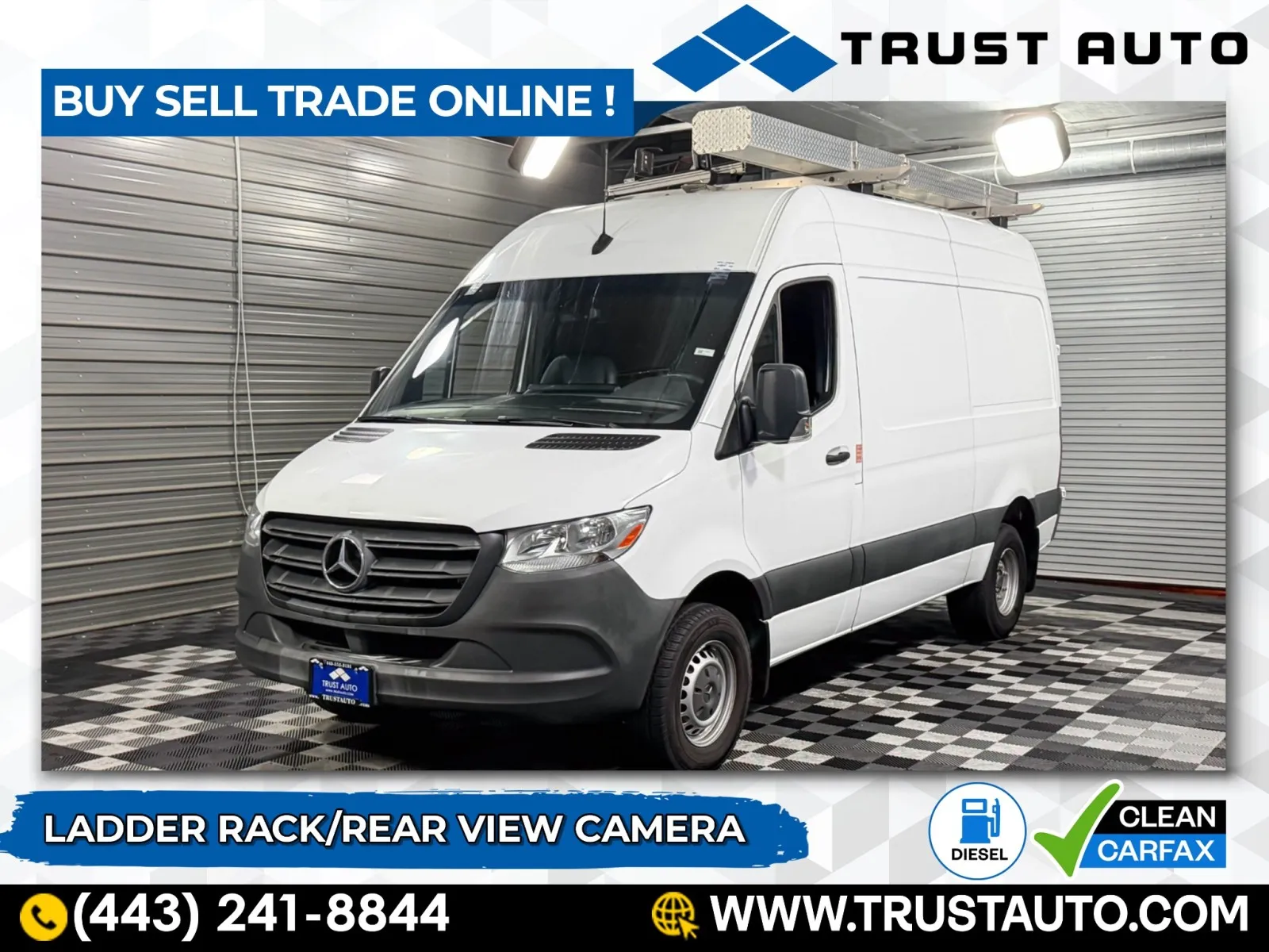 White 2021 Mercedes-Benz Sprinter 3500XD Cargo 144''WB High Roof Diesel Minivan/Van for sale in Sykesville, MD