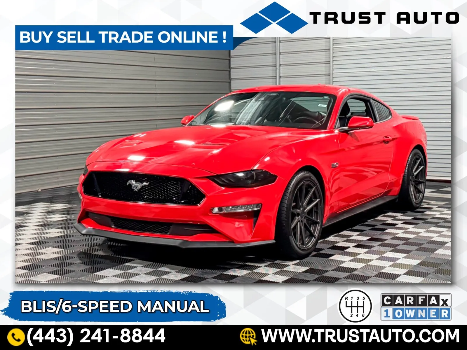 Red 2021 Ford Mustang GT Premium 6-Speed Manual Sport Coupe for sale in Sykesville, MD