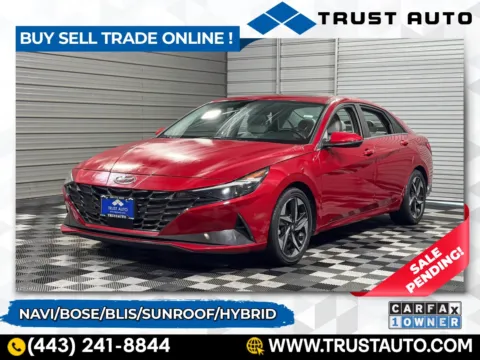 Red 2023 Hyundai Elantra Hybrid Limited Sedan for sale in Sykesville, MD