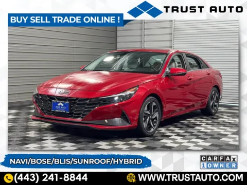 Red 2023 Hyundai Elantra Hybrid Limited Sedan for sale in Sykesville, MD