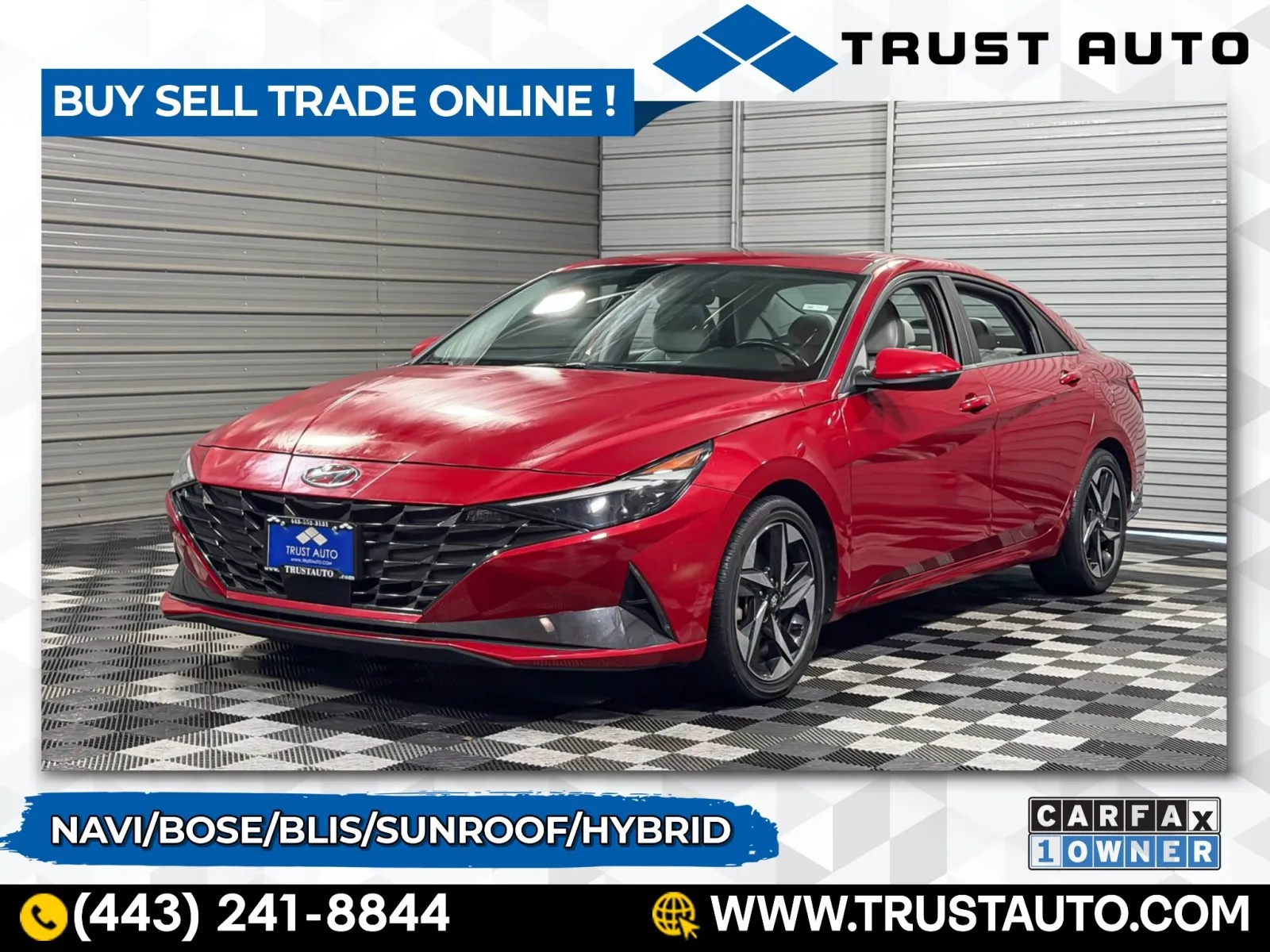 Red 2023 Hyundai Elantra Hybrid Limited Sedan for sale in Sykesville, MD