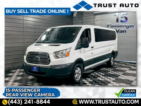 White 2018 Ford Transit T-350 15-Passenger XLT 148''WB Low Roof Minivan/Van for sale in Sykesville, MD