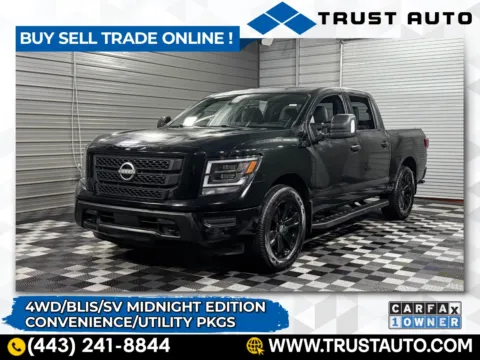 Black 2023 Nissan Titan SV 4WD Crew Cab Pickup Truck for sale in Sykesville, MD