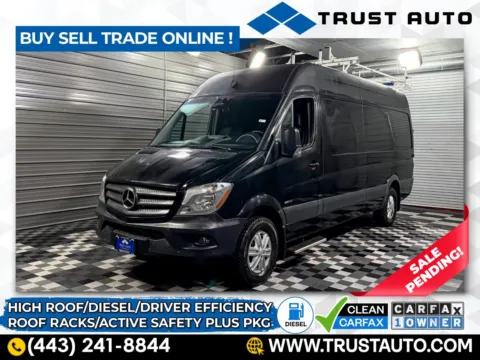 Black 2016 Mercedes-Benz Sprinter 2500 Cargo High Roof Extended 170''WB 3.0L V6 Turbo Diesel Minivan/Van w/A for sale in Sykesville, MD