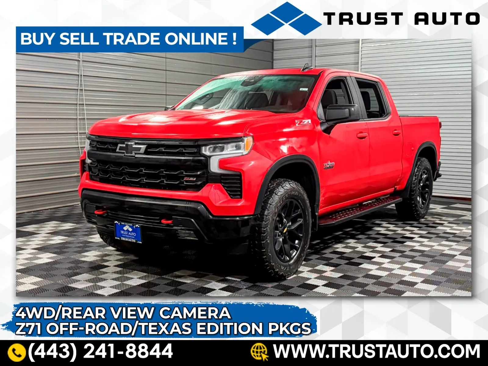 Red 2022 Chevrolet Silverado 1500 RST 4WD Crew Cab Pickup Truck for sale in Sykesville, MD