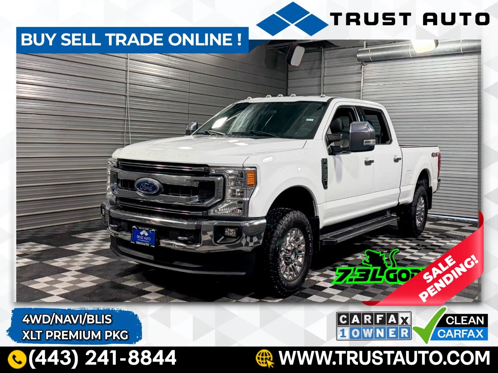2021 Ford Super Duty F-250 XLT 4WD Crew Cab 7.3L V8 Godzilla Pickup Truck w/Premium Pkg for sale in Sykesville, MD
