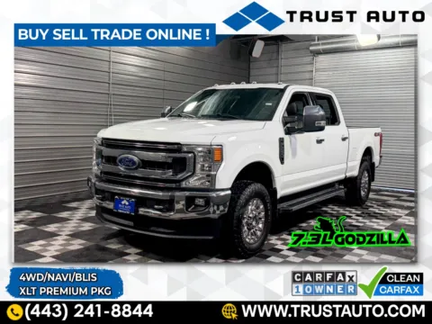 White 2021 Ford Super Duty F-250 XLT 4WD Crew Cab 7.3L V8 Godzilla Pickup Truck w/Premium Pkg for sale in Sykesville, MD