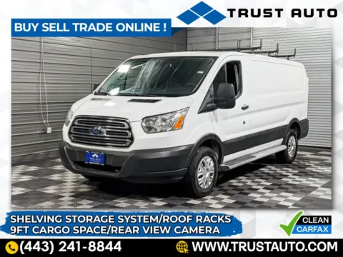 White 2019 Ford Transit T-250 Cargo 130''WB Low Roof Minivan/Van w/Roof Racks for sale in Sykesville, MD