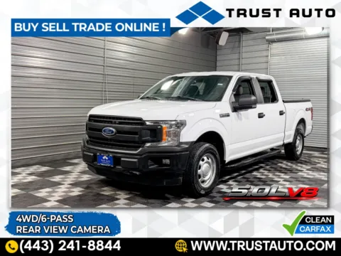 White 2018 Ford F-150 XL 4WD SuperCrew 6-Passenger Pickup Truck for sale in Sykesville, MD