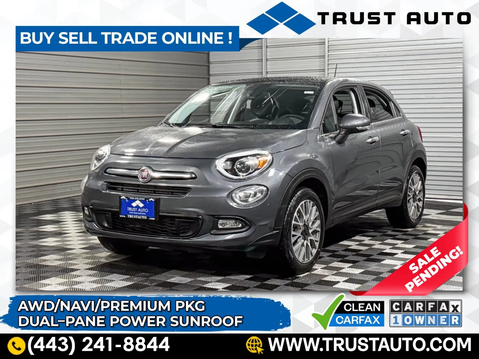 2018 Fiat 500X Lounge AWD SUV w/Premium Pkg for sale in Sykesville, MD