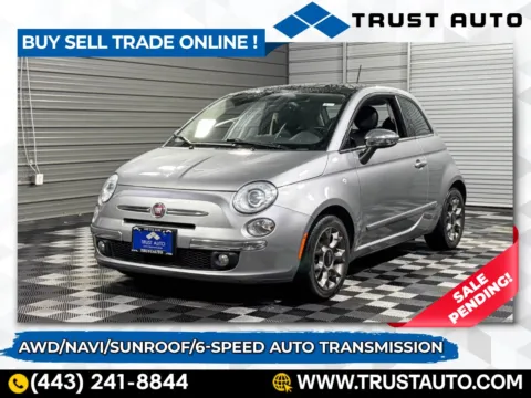 Silver 2017 Fiat 500 Lounge Hatchback for sale in Sykesville, MD