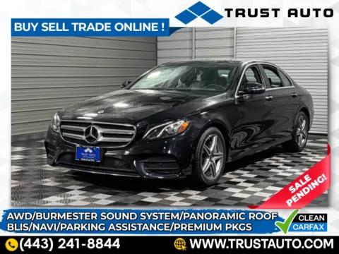 Black 2019 Mercedes-Benz E-Class E 300 4MATIC AWD Luxury Sedan w/Premium Pkg for sale in Sykesville, MD