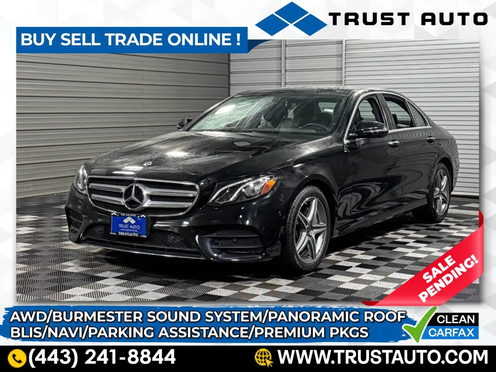 2019 Mercedes-Benz E-Class E 300 4MATIC AWD Luxury Sedan w/Premium Pkg for sale in Sykesville, MD
