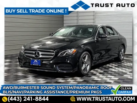 Black 2019 Mercedes-Benz E-Class E 300 4MATIC AWD Luxury Sedan w/Premium Pkg for sale in Sykesville, MD