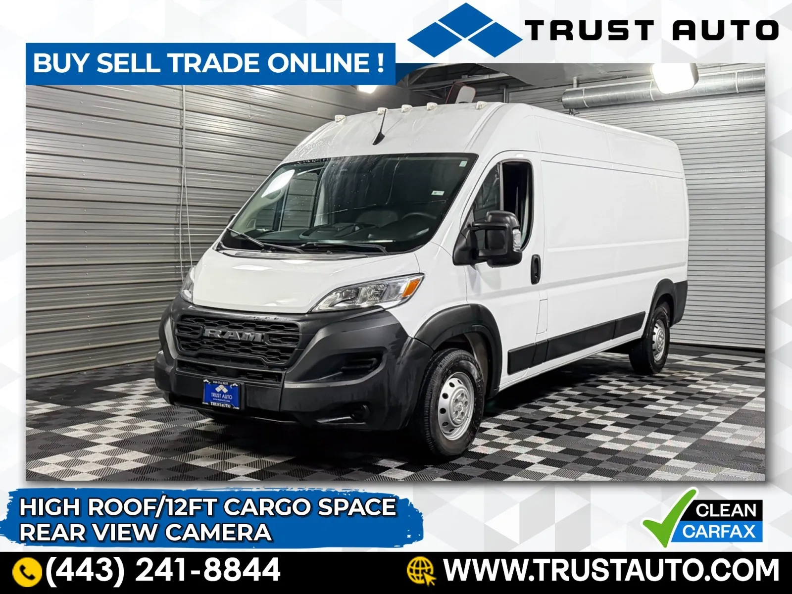 White 2023 Ram ProMaster 2500 Cargo 159''WB High Roof Minivan/Van for sale in Sykesville, MD