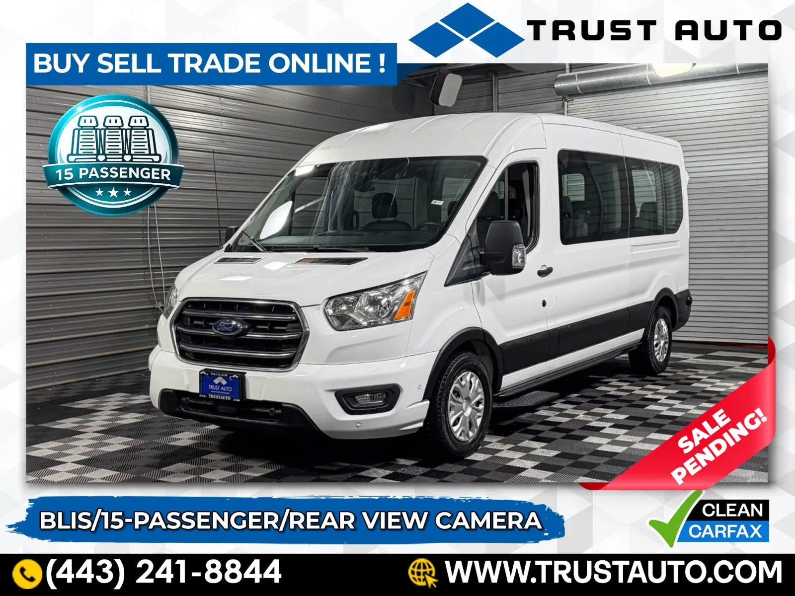2020 Ford Transit T-350 15-Passenger XLT 148''WB Medium Roof Minivan/Van for sale in Sykesville, MD