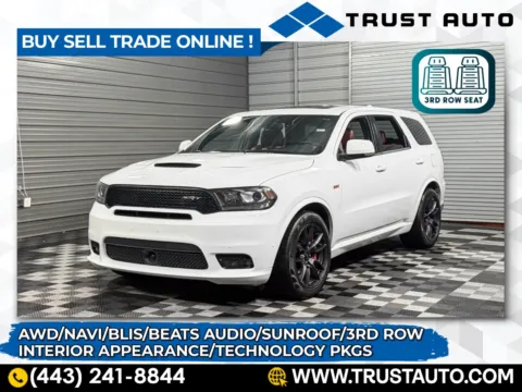 White 2018 Dodge Durango SRT AWD 6-Passenger Luxury SUV for sale in Sykesville, MD